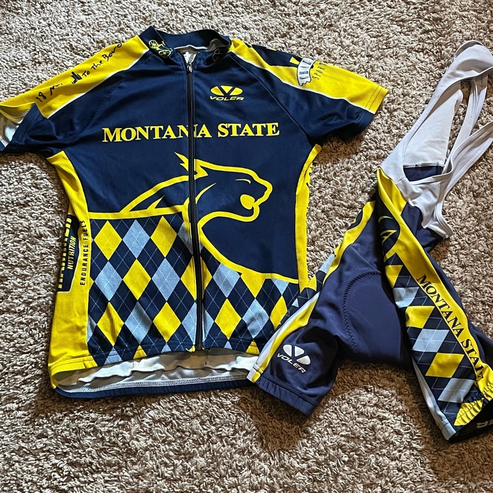 MSU bike jersey and bib